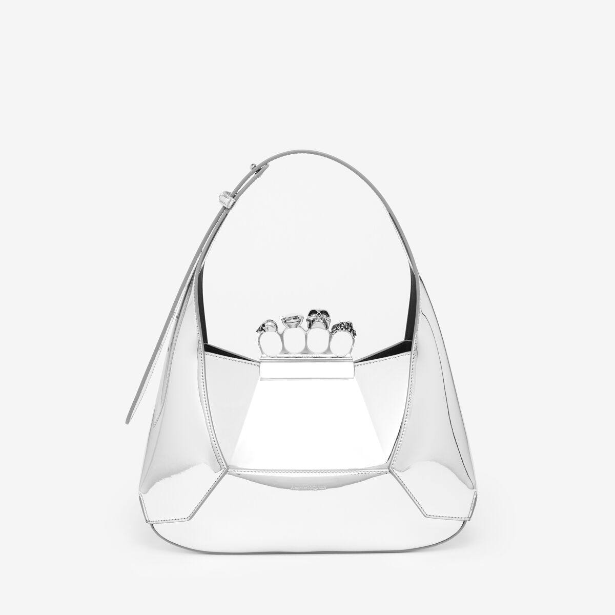 Alexander McQueen Women's Silver The Jewelled Hobo Bag (Thermoplastic Polyurethane, Metallic Fibre & Polyester)